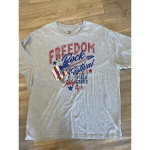 Freedom Rock Festival 4th of July‎ Patriotic T-Shirt Size 3XL Gray